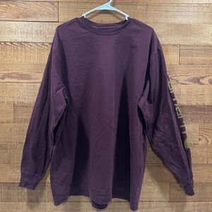Men's Carhart Burgundy Long Sleeve Shirt